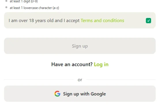 Topmatch registration and account verification screen